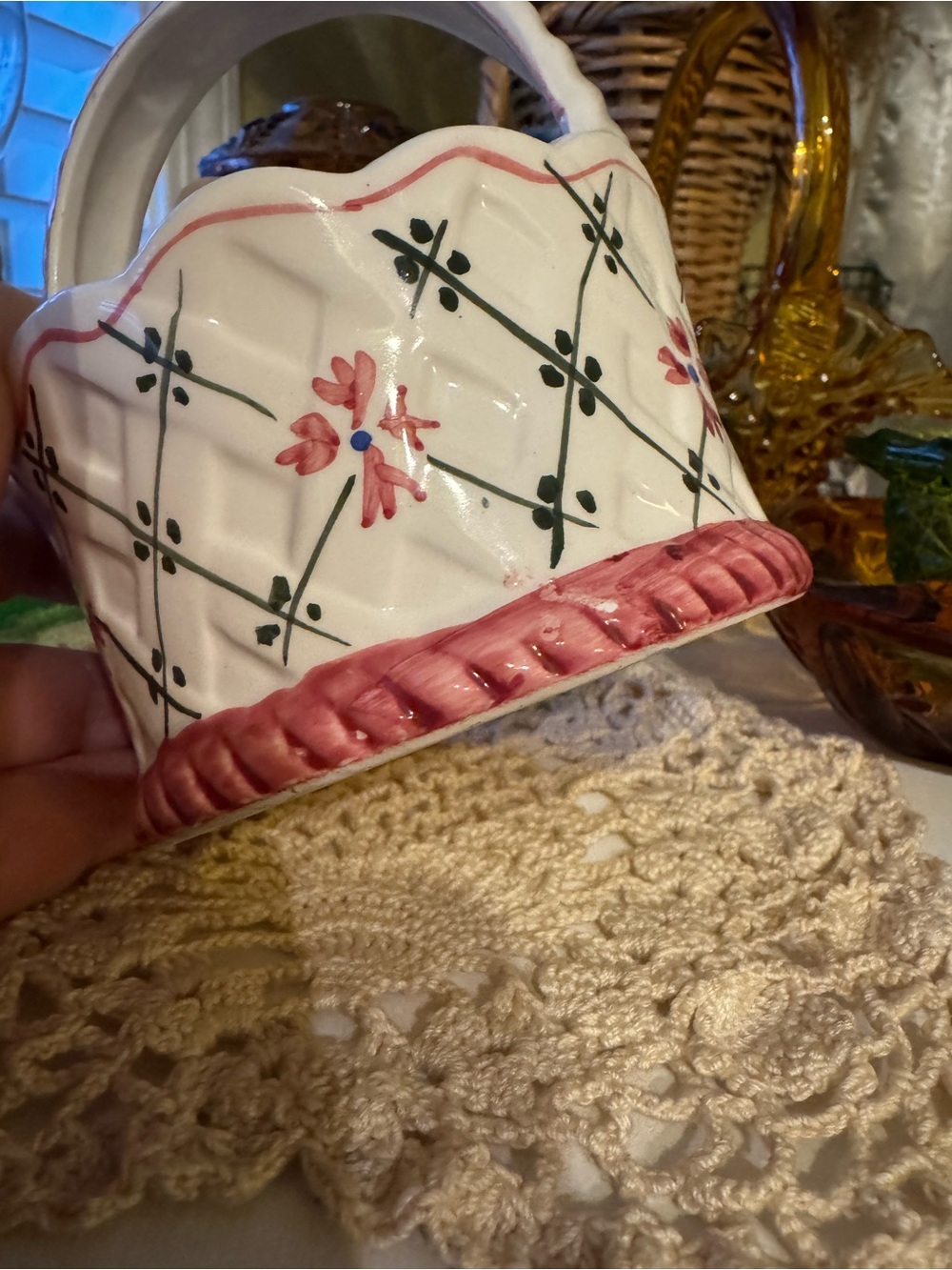 Hand-Painted Basket - Picture 4 of 7